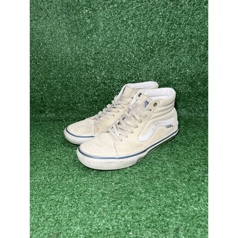 Vans Sk8 Hi Mens Size 7.5 Beige Skate Shoes Old Skool Casual Comfort‎ Sneakers